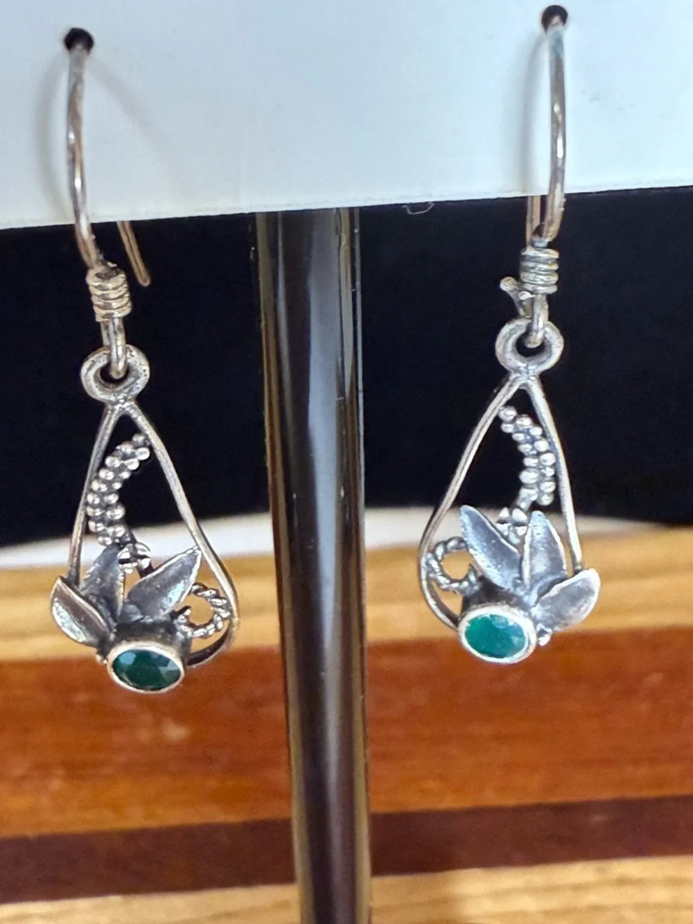 baked beads silver teardrop